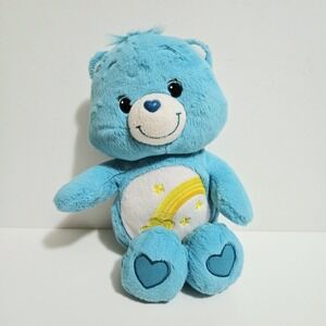 Care Bear Wish Bear 2012 Plush Blue with Yellow Star and Rainbow 12"